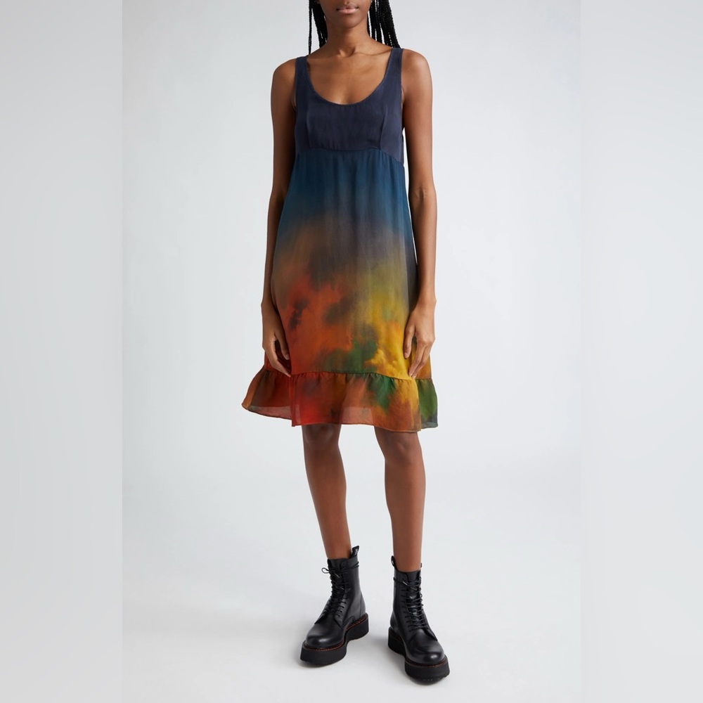 R13 Rainbow Tye-Dye Print Minidress Size S